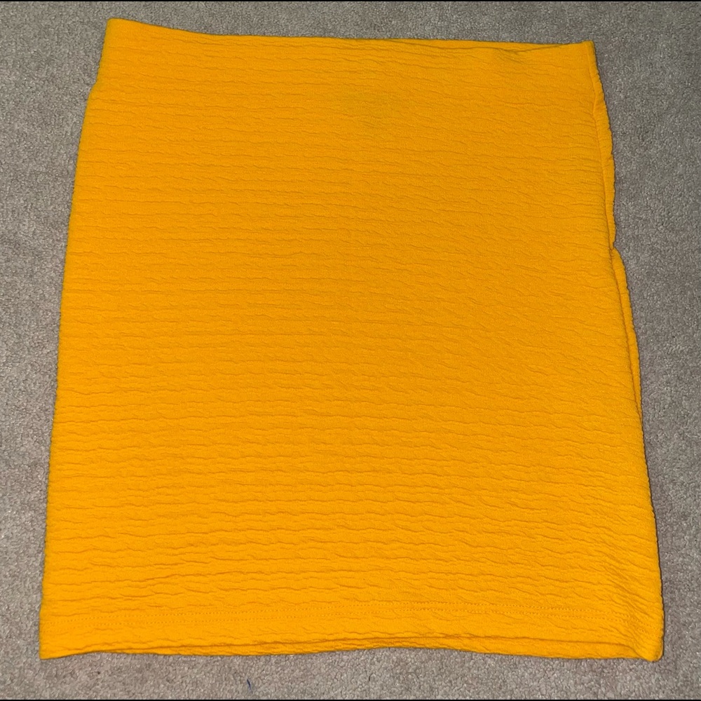 Topshop Orange/Gold Bodycon Pencil Skirt 8